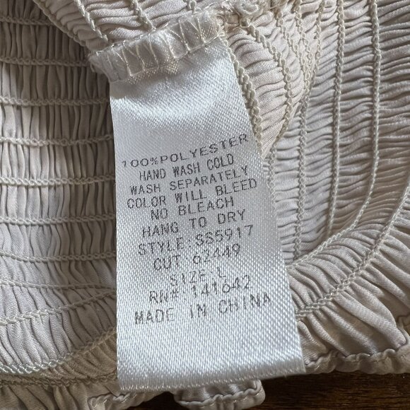 Whimsical Fairycore Milkmaid Flowy Puff Sleeve Feminine Dainty Ivory Top Large - Picture 5 of 10